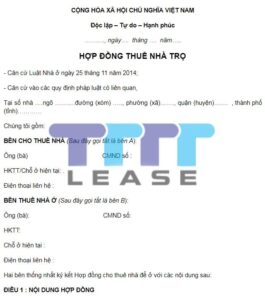 hợp đồng thuê trọ sinh viên