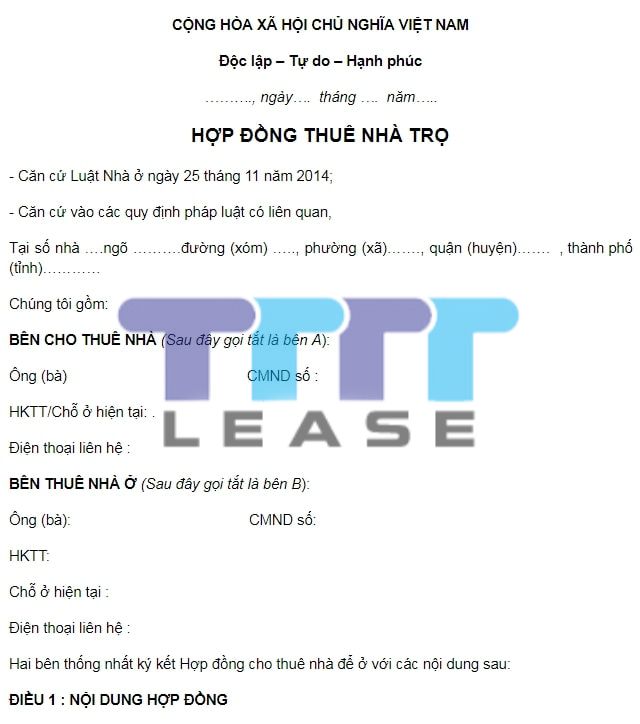 Làm hợp đồng thuê trọ sinh viên cần chú ý những gì? 1 hợp đồng thuê trọ sinh viên