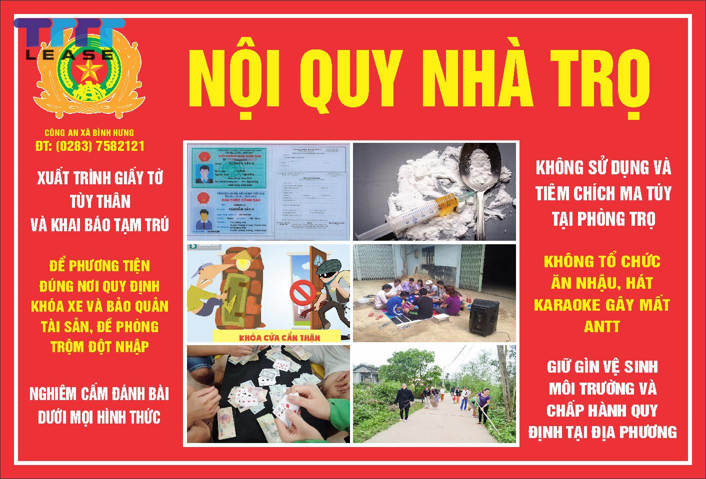 bảng nội quy phòng trọ