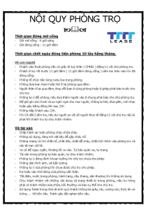 bảng nội quy phòng trọ