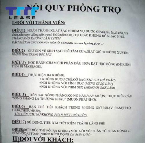 nội quy phòng trọ